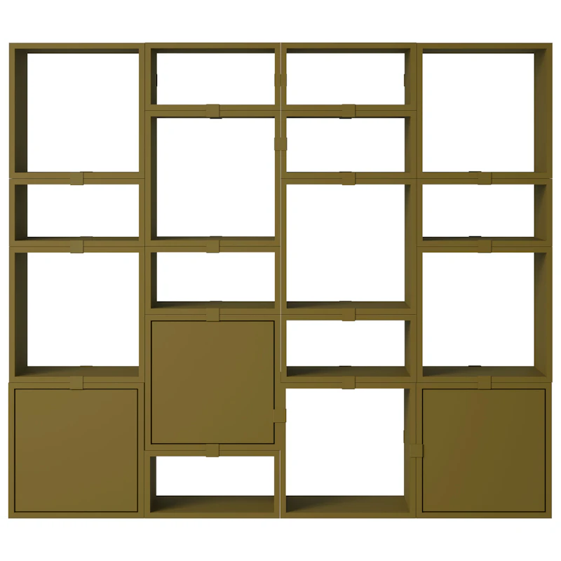 Stacked Configuration 4 Bookshelf, Dark Green