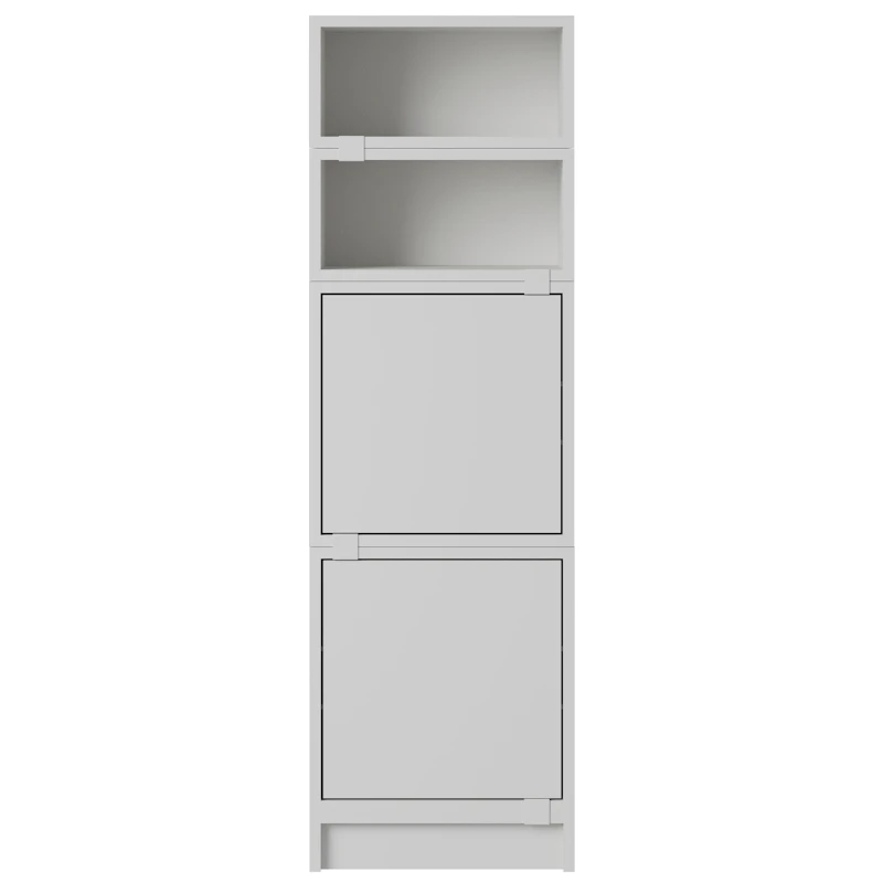 Stacked Configuration 4 Office Shelf, Grey