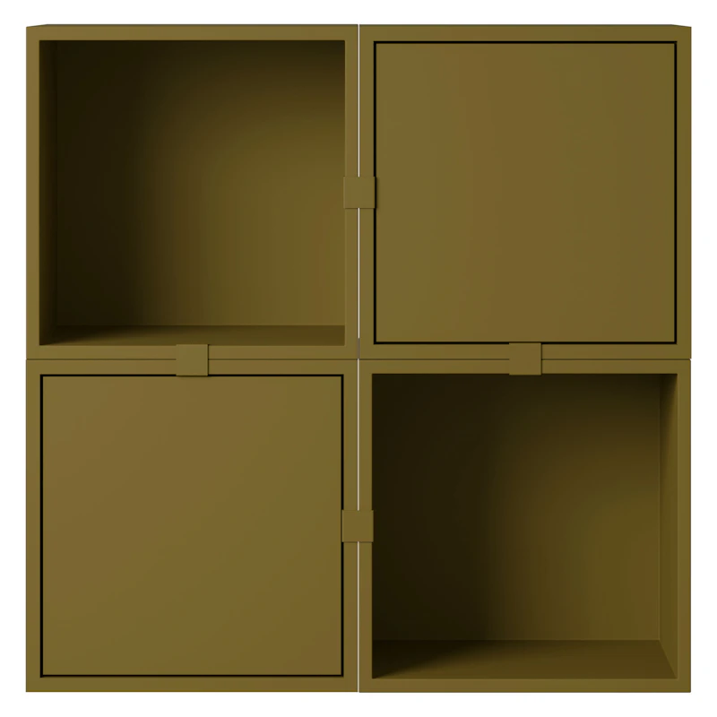 Stacked Configuration 4 Wall Storage, Dark Green