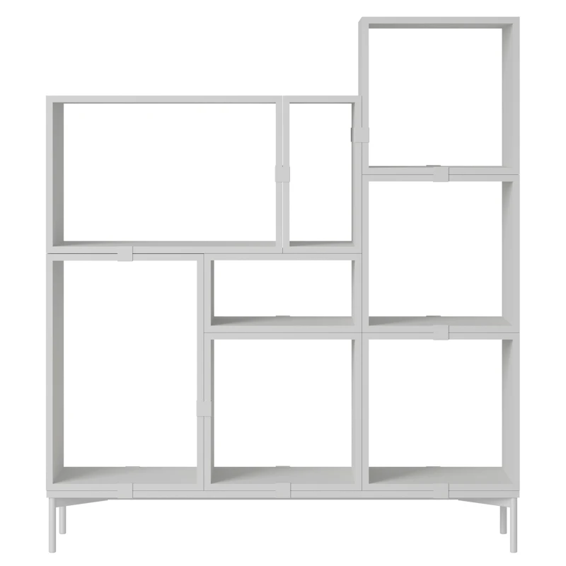 Stacked Configuration 5 Bookshelf, Grey