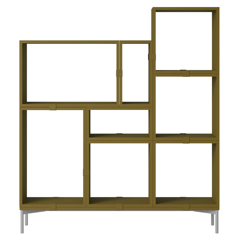 Stacked Configuration 5 Bookshelf, Dark Green