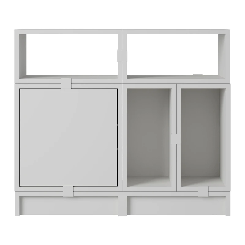Stacked Configuration 5 Office Shelf, Grey