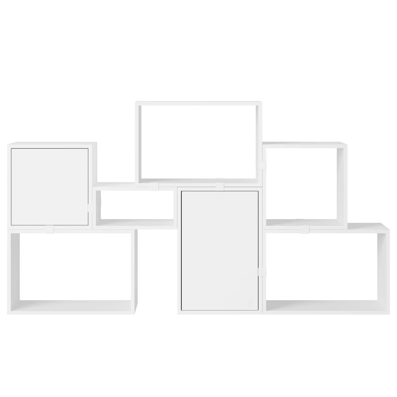 Stacked Configuration 6 Bookshelf, White