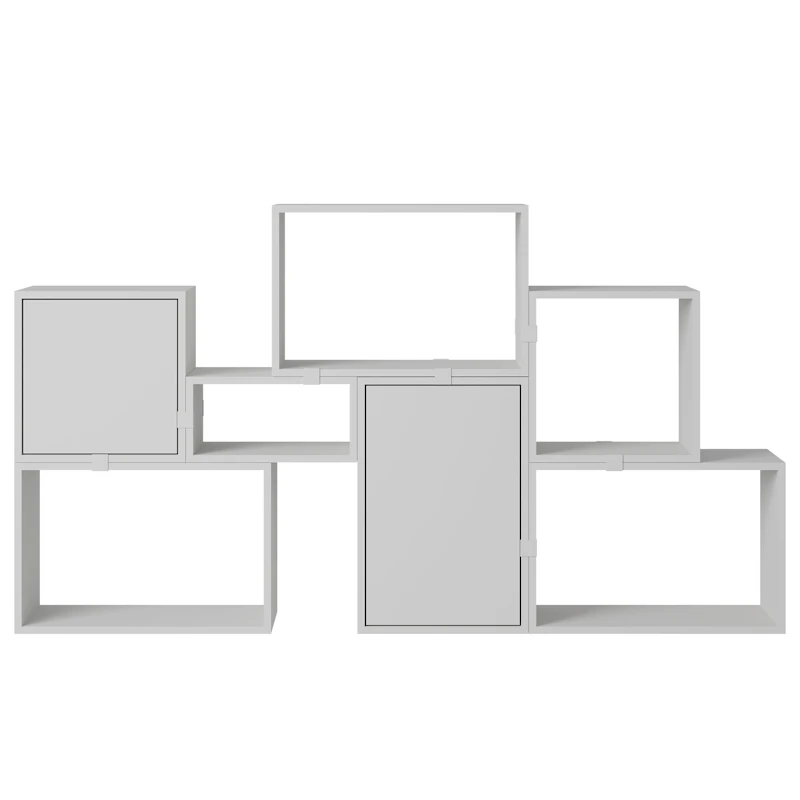 Stacked Configuration 6 Bookshelf, Grey