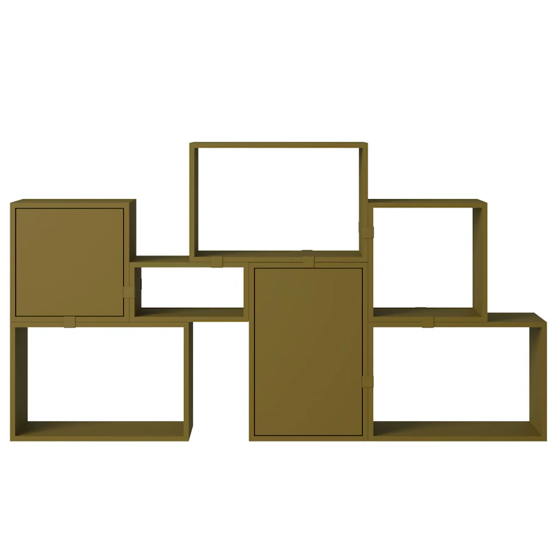 Stacked Configuration 6 Bookshelf, Dark Green
