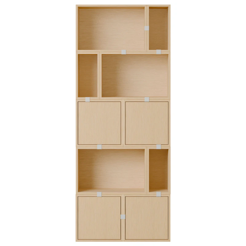 Stacked Configuration 8 Bookshelf, Oak