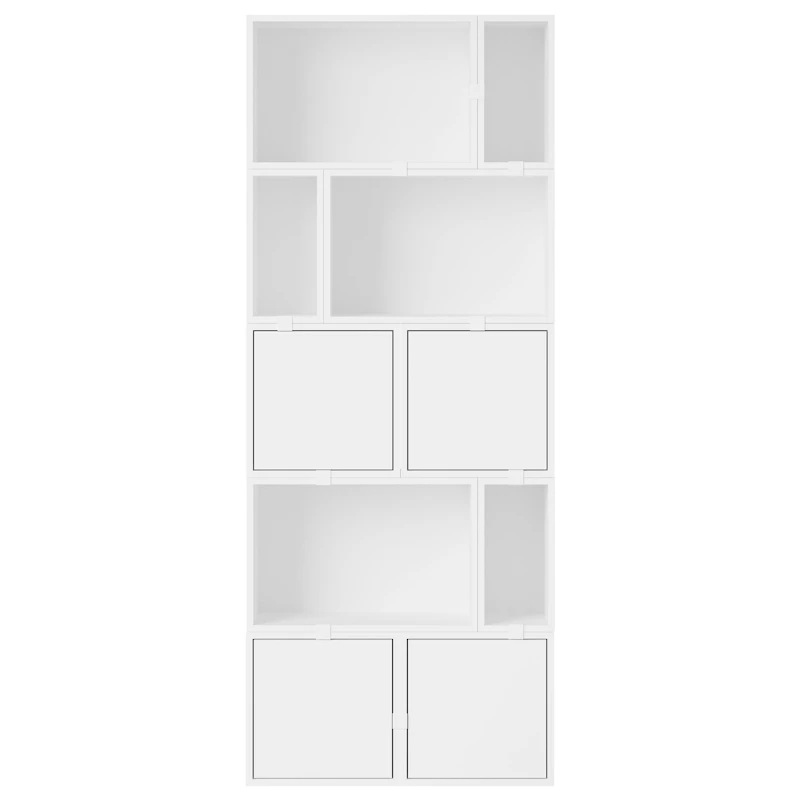 Stacked Configuration 8 Bookshelf, White