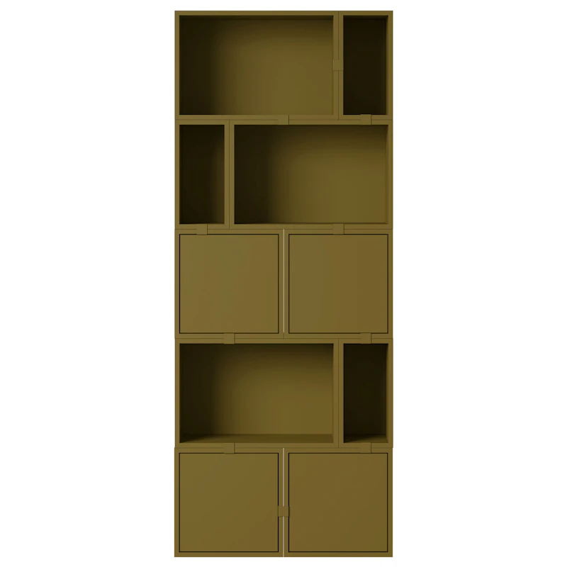 Stacked Configuration 8 Bookshelf, Dark Green