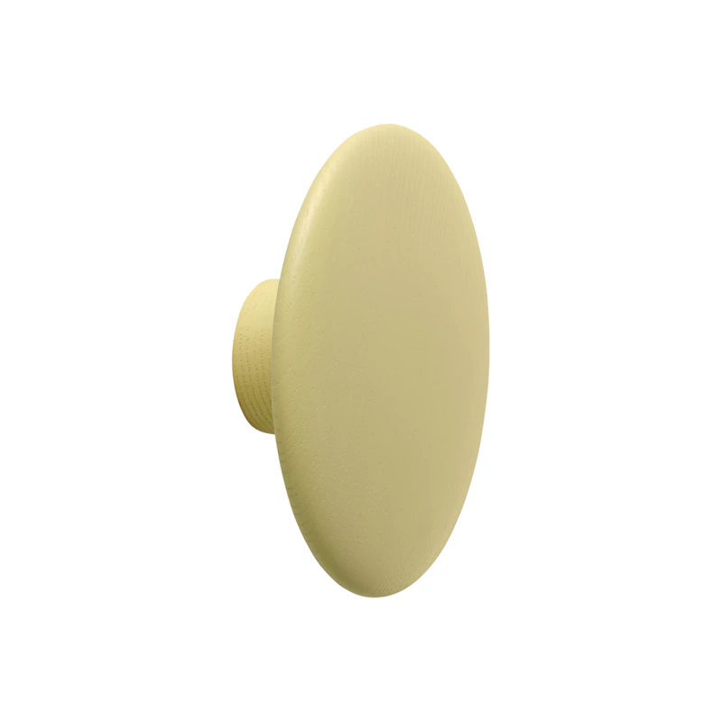 Dots Hook Wood Ø13 cm, Yellow Beige