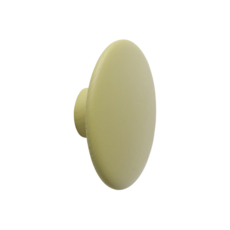 Dots Hook Wood Ø13 cm, Light olive