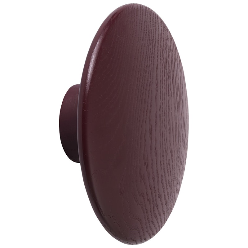 Dots Hook Wood Ø17 cm, Burgundy