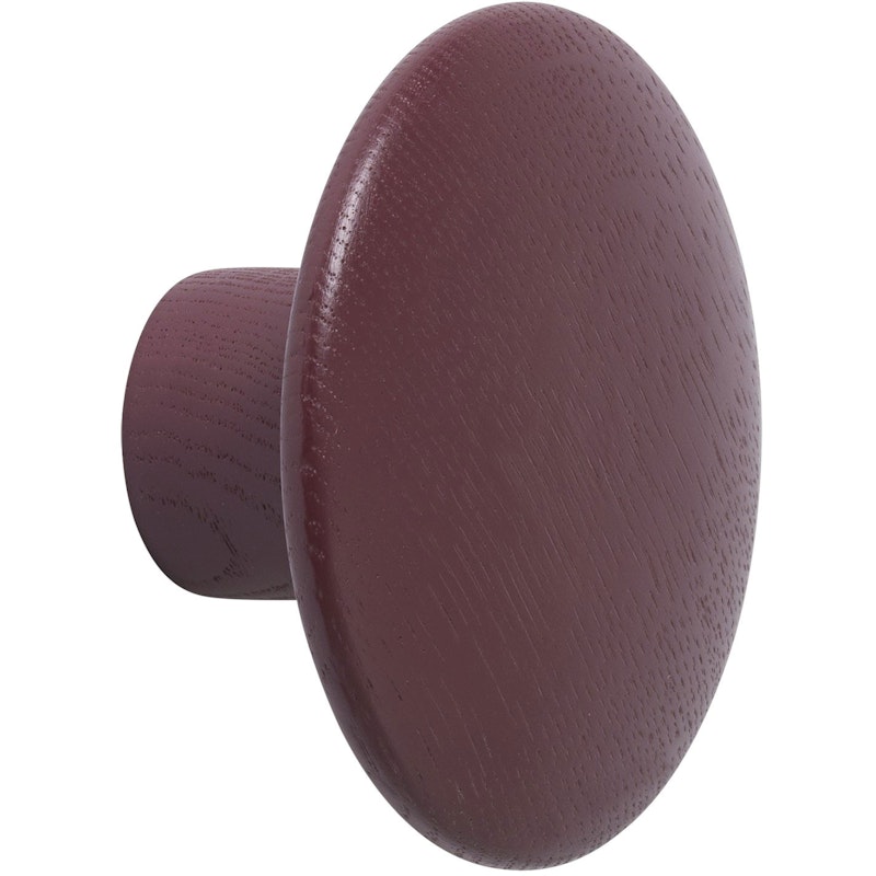 Dots Hook Wood Ø9 cm, Burgundy