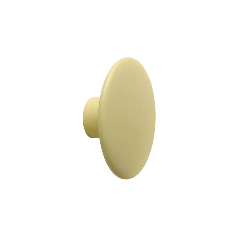 Dots Hook Wood Ø9 cm, Yellow Beige