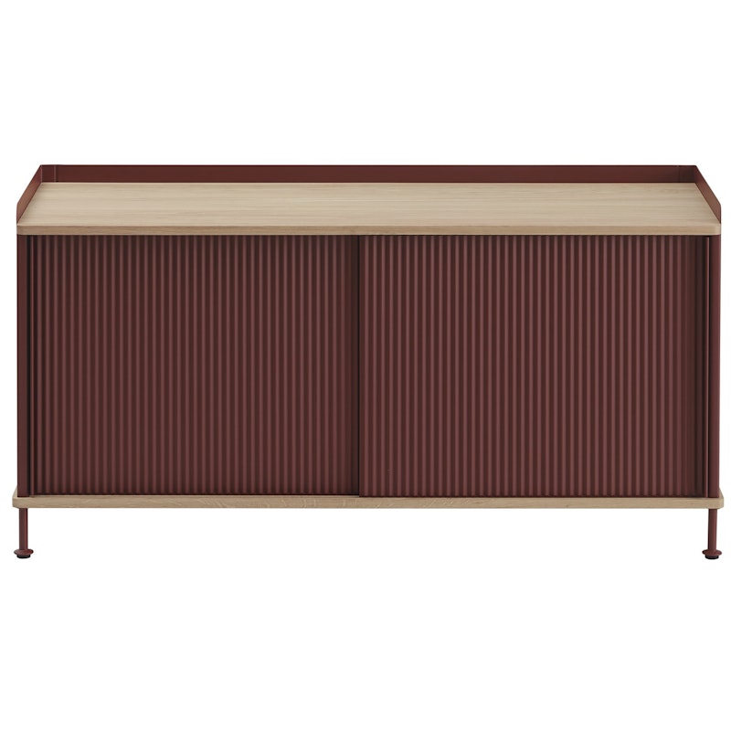 Enfold Sideboard 45x124 cm, Oiled Oak / Deep Red