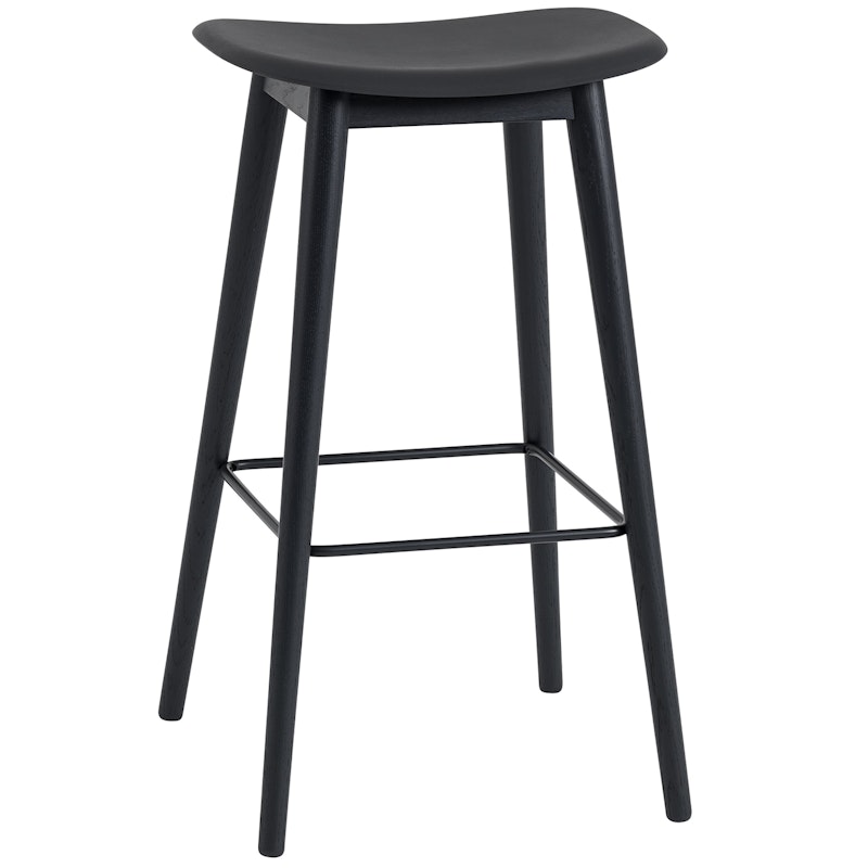 Fiber Bar Stool Wood 75 cm, Black / Anthracite