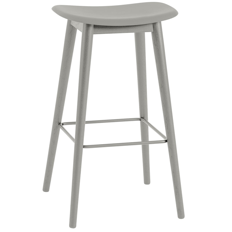 Fiber Bar Stool Wood 75 cm, Grey