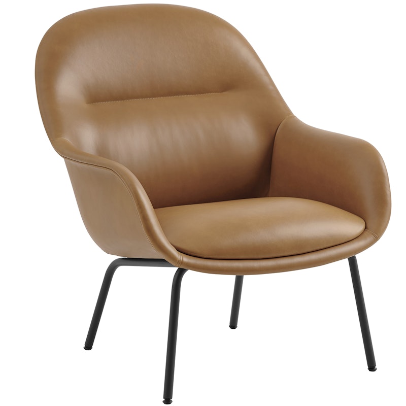 Fiber Armchair, Refine Leather Cognac / Black