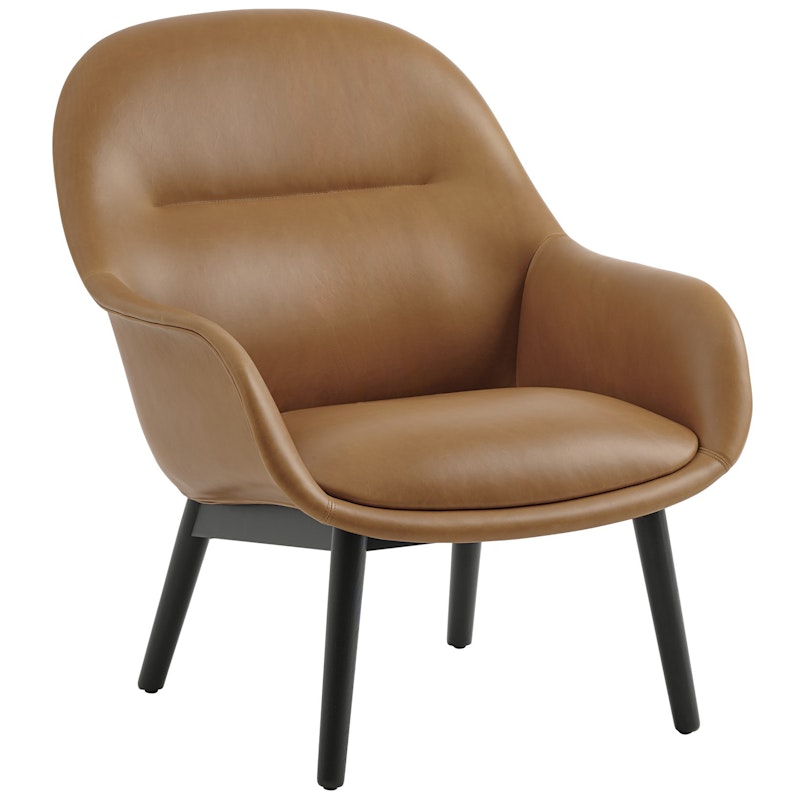 Fiber Armchair, Refine Cognac Leather / Black