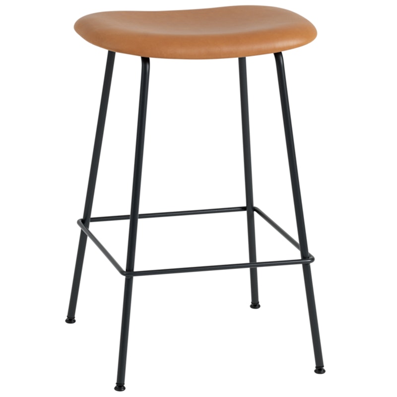 Fiber Tube Bar Stool 65 cm, Refine Leather Cognac / Black