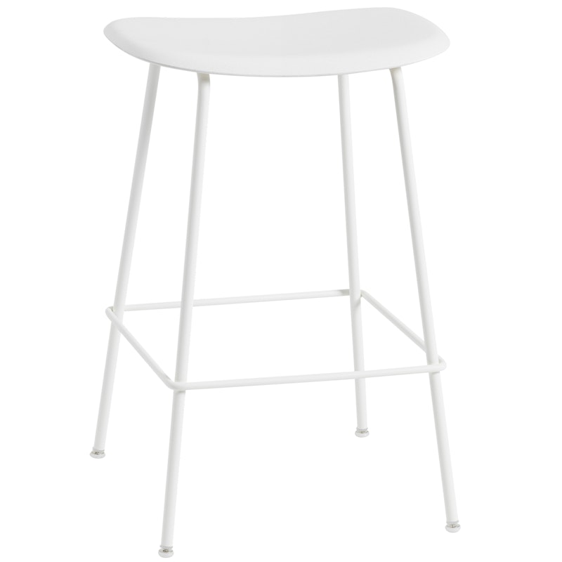 Fiber Tube Bar Stool 65 cm, Natural White / White