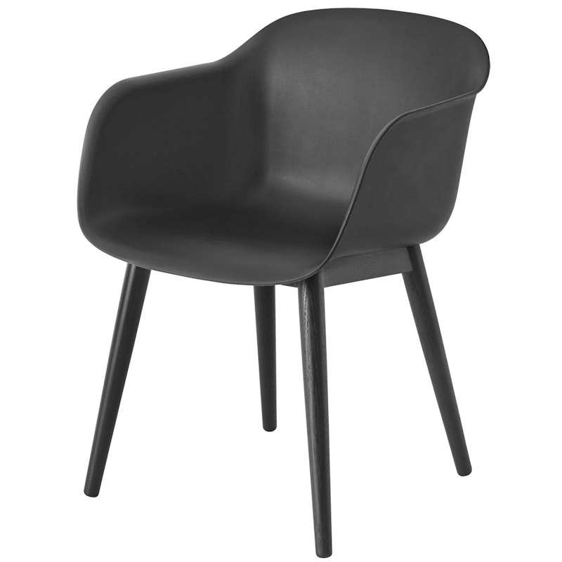 Fiber Wood Armchair, Black