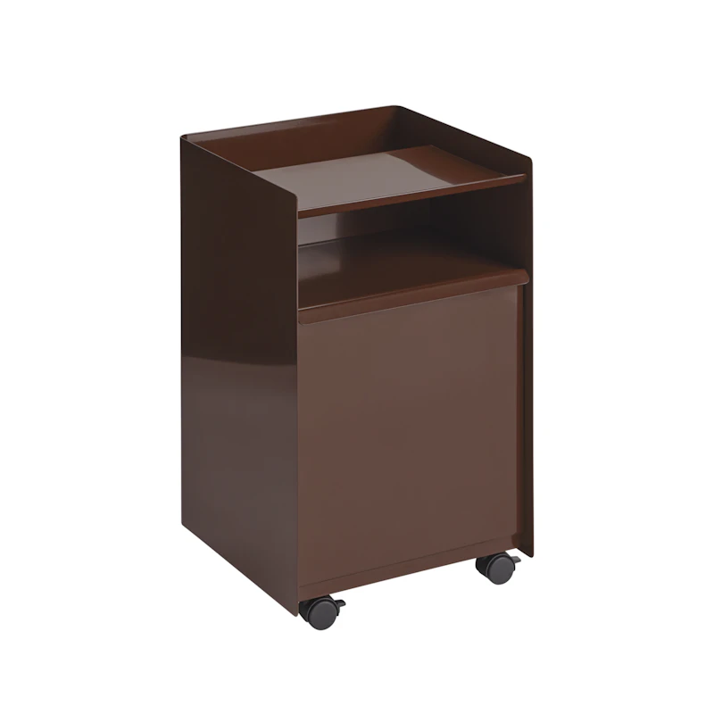Folded Trolley With a door, Dark Red
