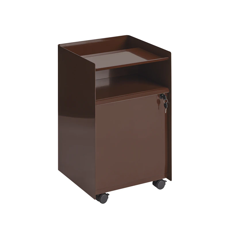 Folded Trolley With door & lock, Dark Red