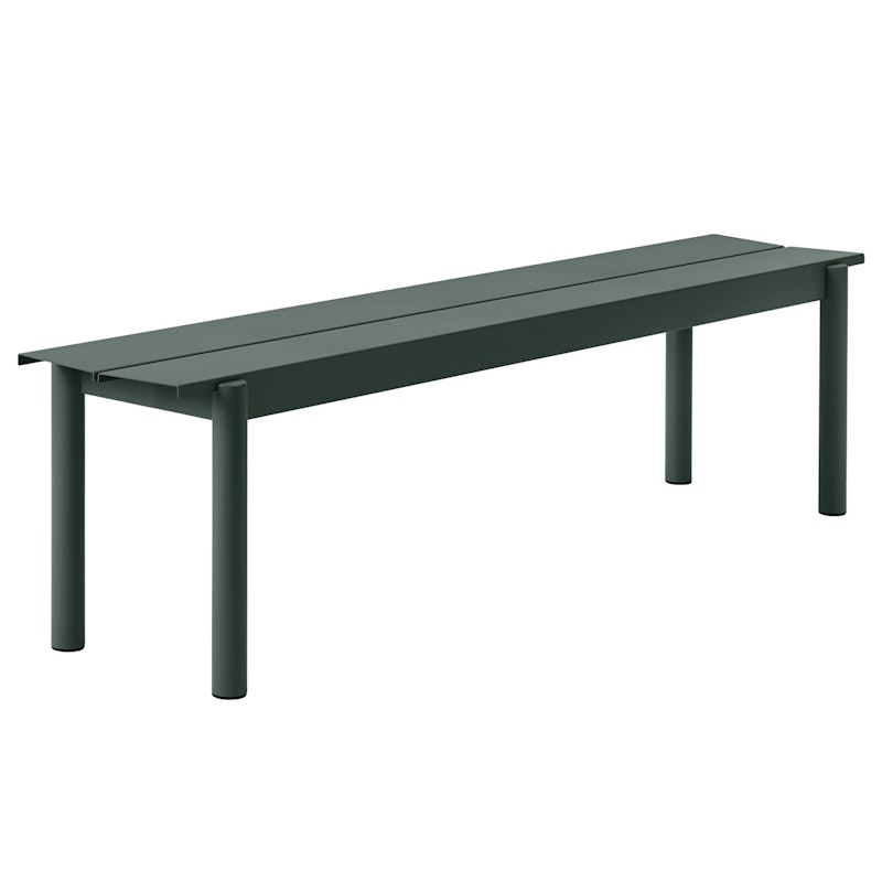 Linear Bench Steel 170 cm, Dark Green