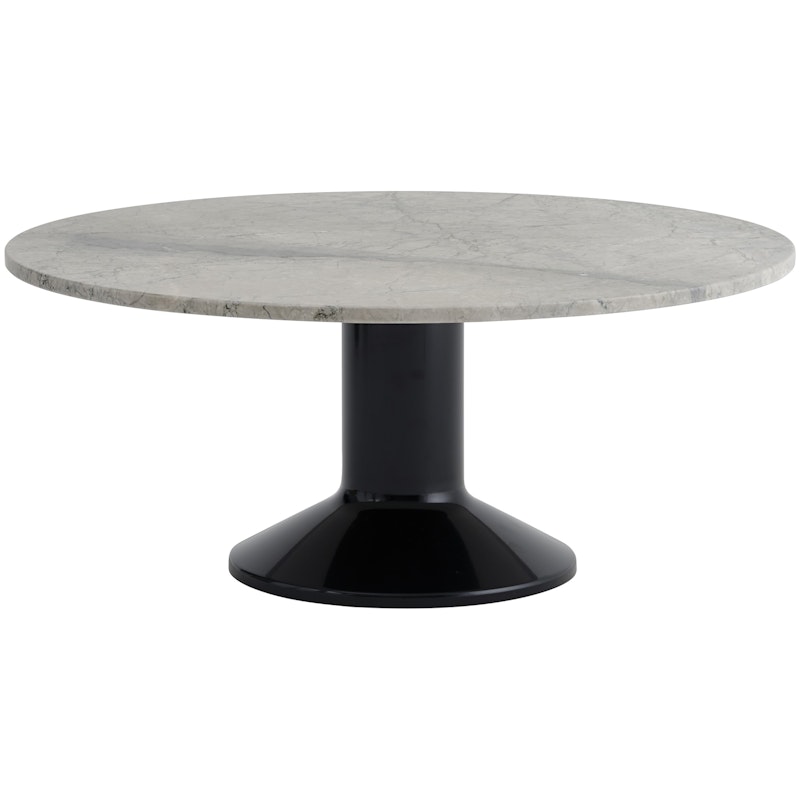 Midst Coffee Table Ø90 cm, Grey Marble / Black