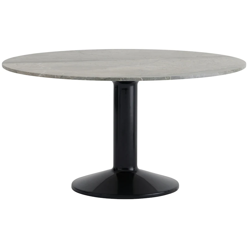 Midst Dining Table Ø140 cm, Grey Marble / Black