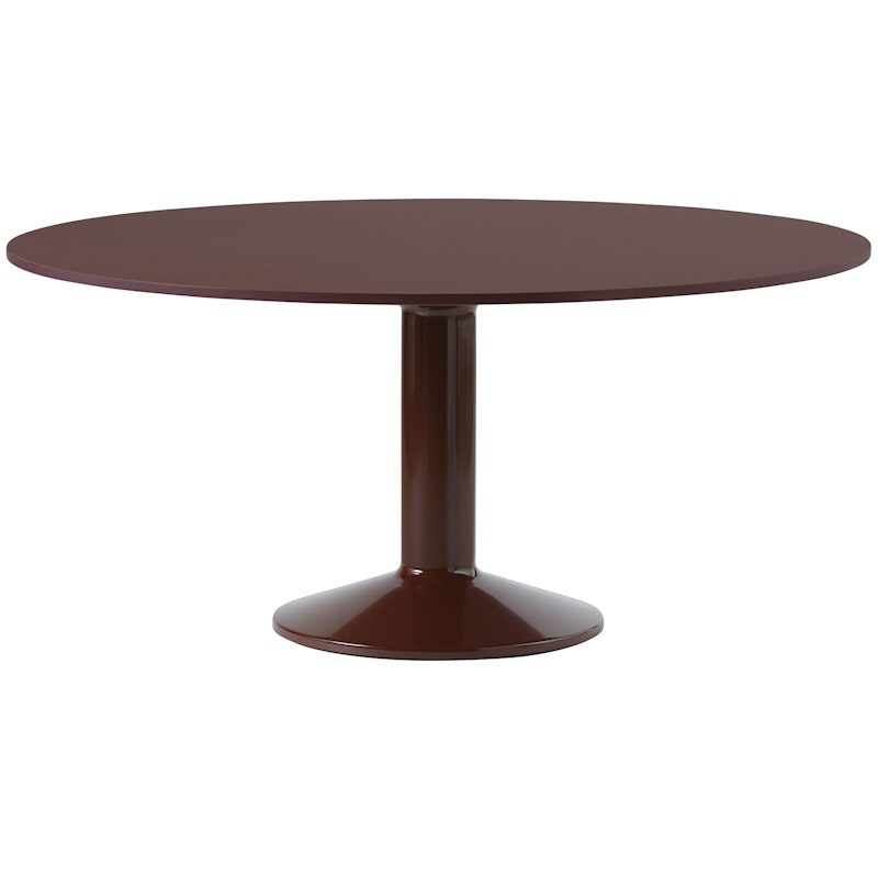 Midst Dining Table Ø160 cm, Linoleum / Dark Red