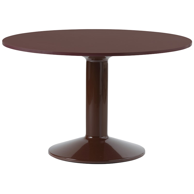 Midst Dining Table Ø120 cm, Linoleum Dark Red