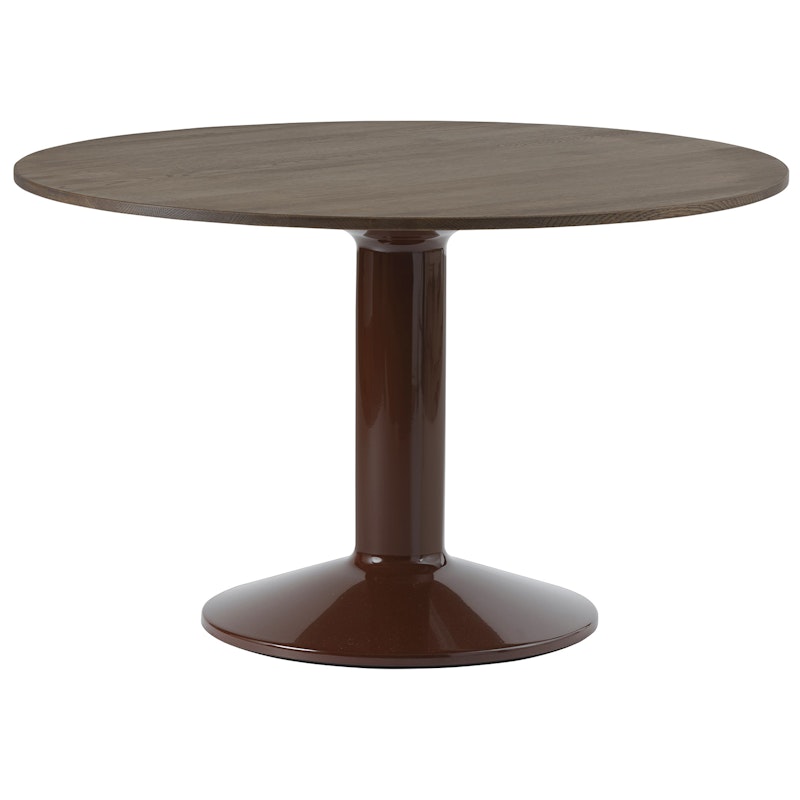 Midst Dining Table Ø120 cm, Dark Oiled Oak / Dark Red