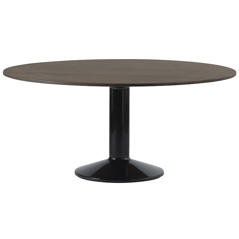 Midst Dining Table Ø160 cm, Dark Oiled Oak / Black