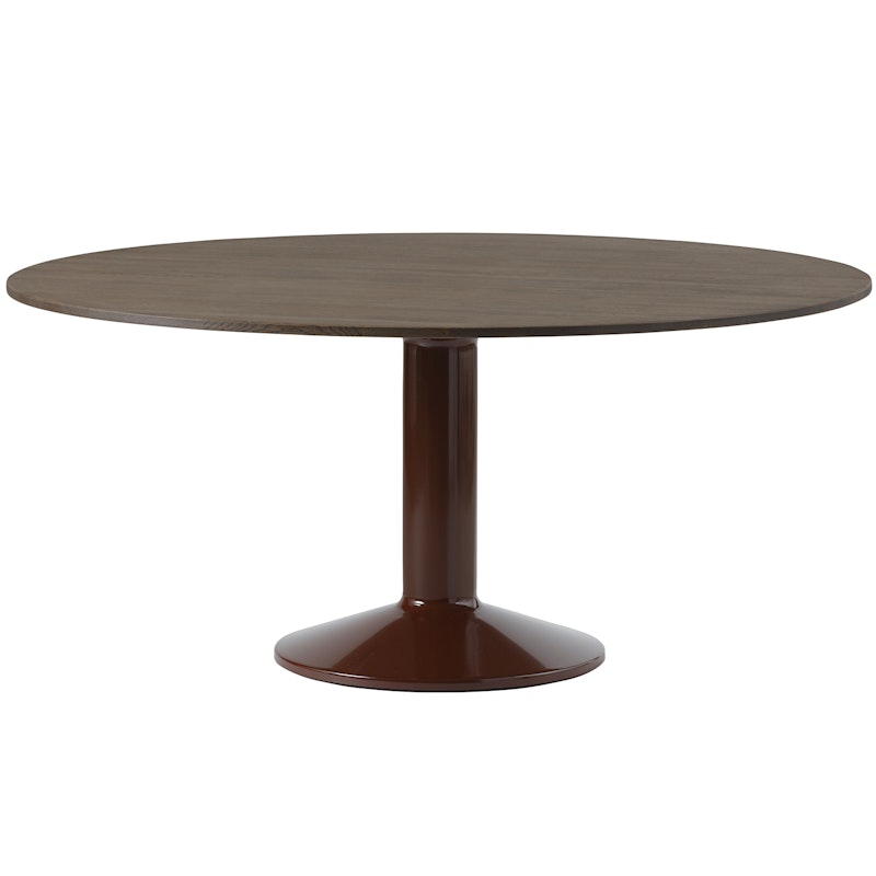 Midst Dining Table Ø160 cm, Dark Oiled Oak / Dark Red