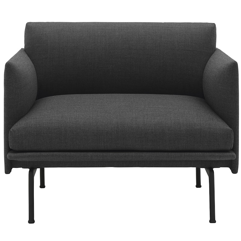 Outline Armchair, Black Aluminium / Remix 163