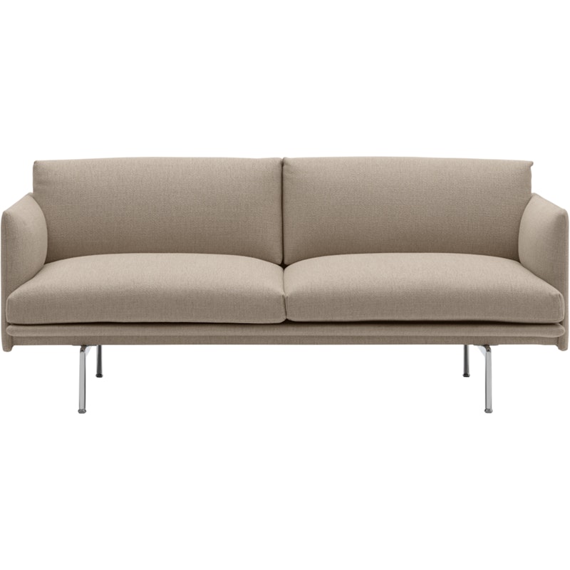 Outline Sofa 2-Seater, Ecriture 240 / Polished Aluminium