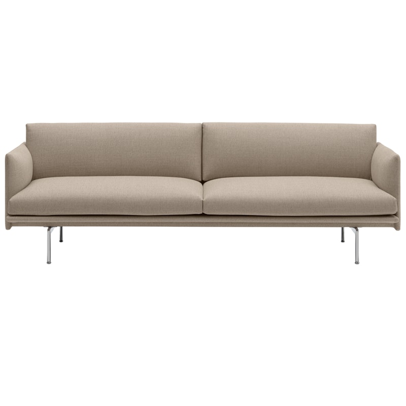 Outline Sofa 3-Seater, Ecriture 240 / Polished Aluminium