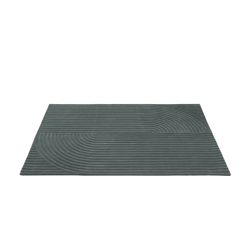 Relevo Wool Rug 170x240 cm, Dark Green