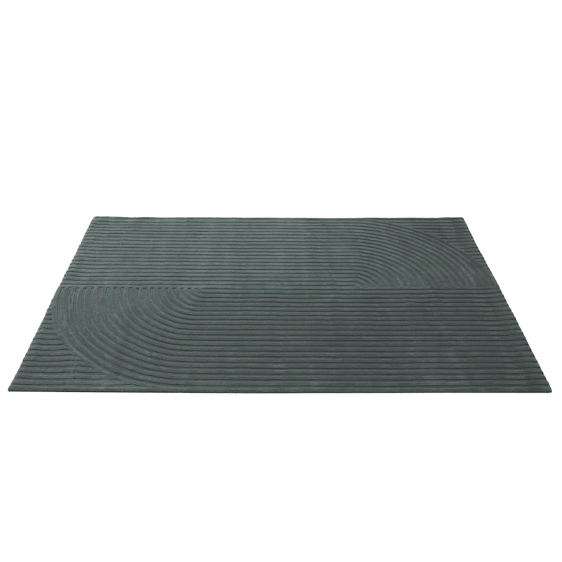 Relevo Wool Rug 200x300 cm, Dark Green