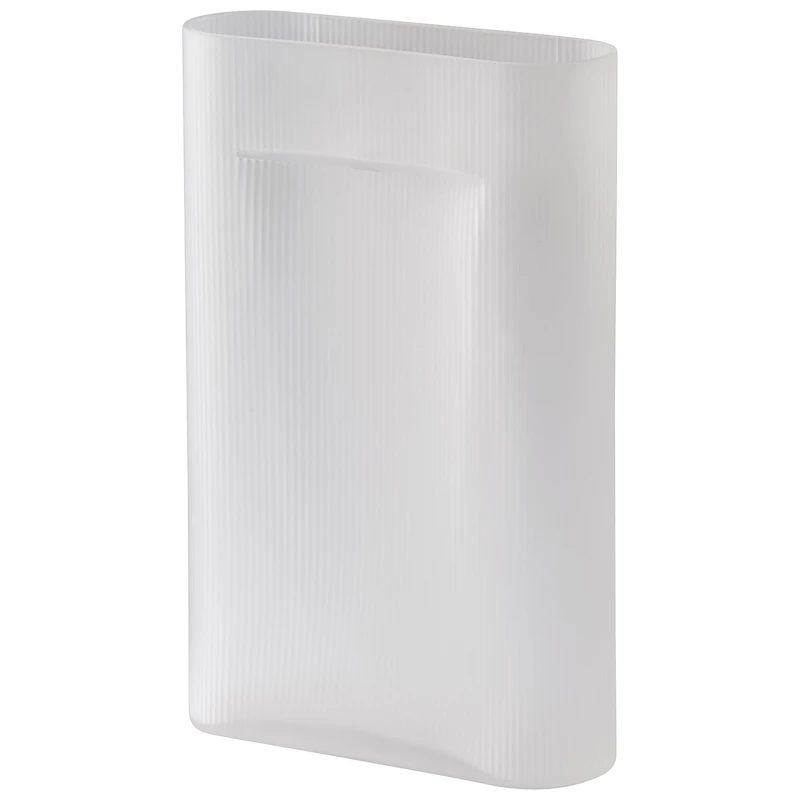 Ridge Vase Frosted Glass 48,5 cm, White