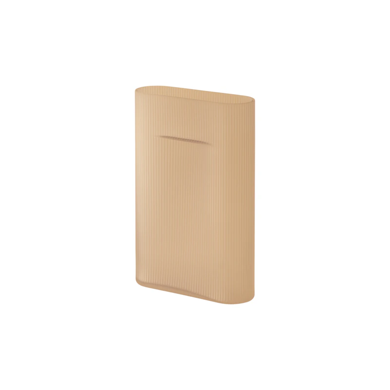 Ridge Vase Frosted Glass 35 cm, Light Orange