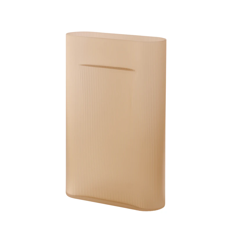 Ridge Vase Frosted Glass 48,5 cm, Light Orange