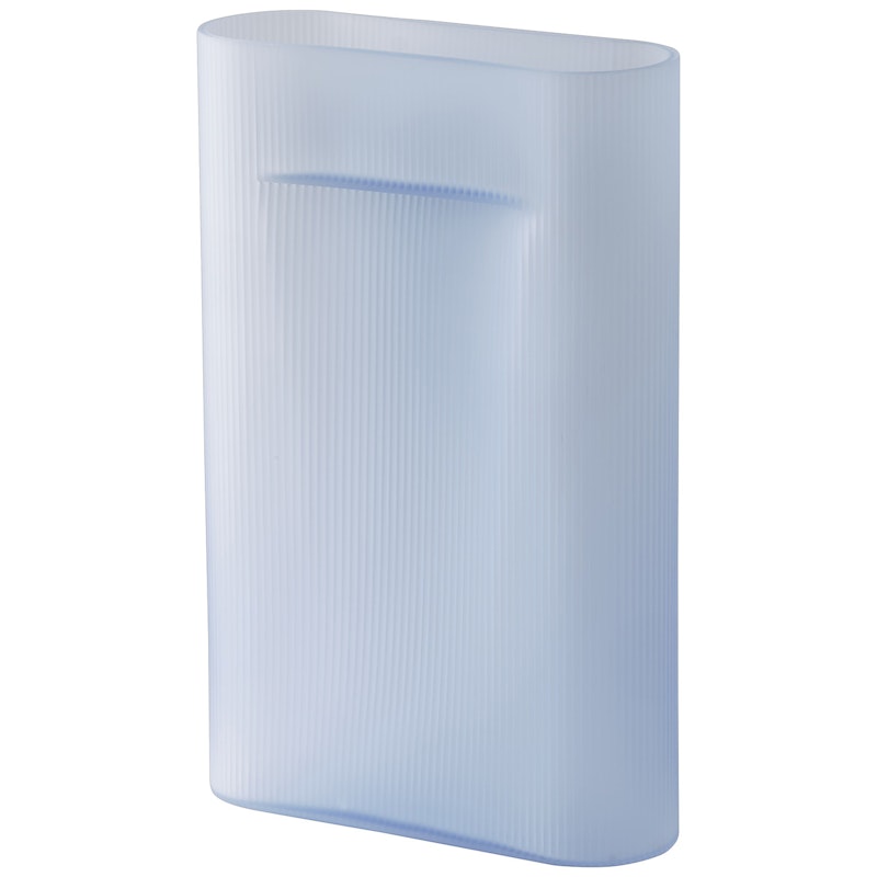 Ridge Vase Frosted Glass 48,5 cm, Light Blue