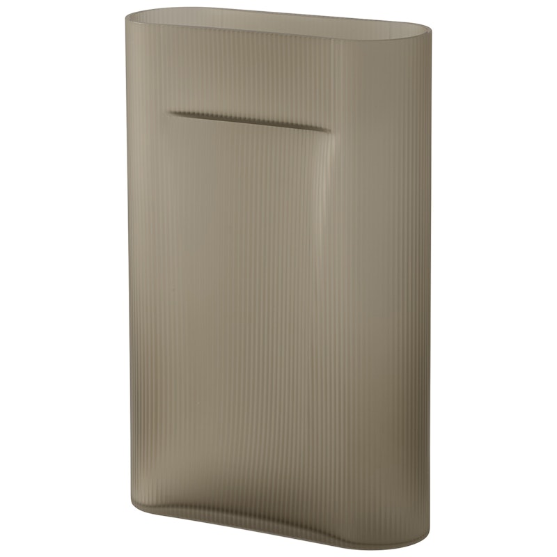 Ridge Vase Frosted Glass 48,5 cm, Taupe