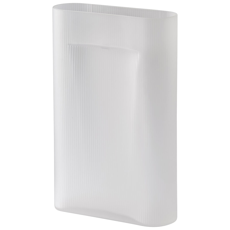 Ridge Vase Frosted Glass 48,5 cm, White