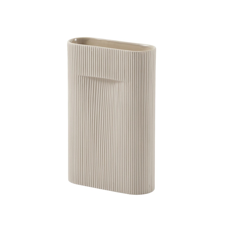 Ridge Vase 35 cm, Beige