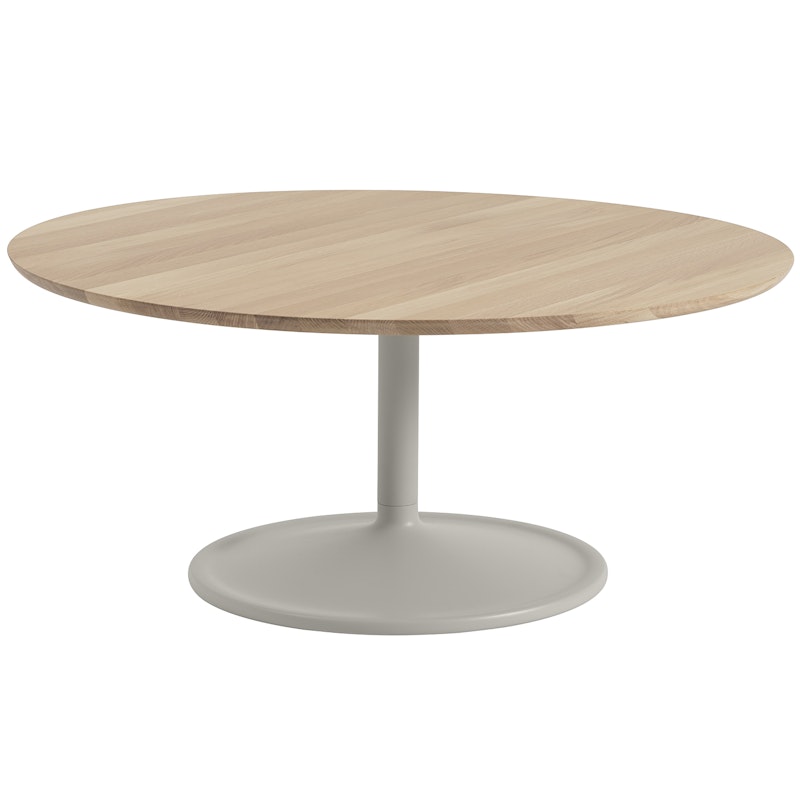 Soft Coffee Table Ø95 cm, Solid Oak / Grey