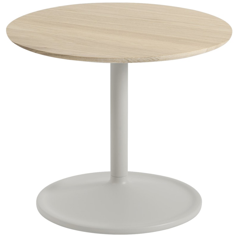 Soft Side Table Ø48x40 cm, Solid Oak / Grey