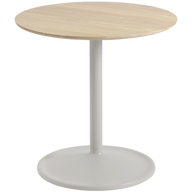 Soft Side Table Ø48x48 cm, Solid Oak / Grey